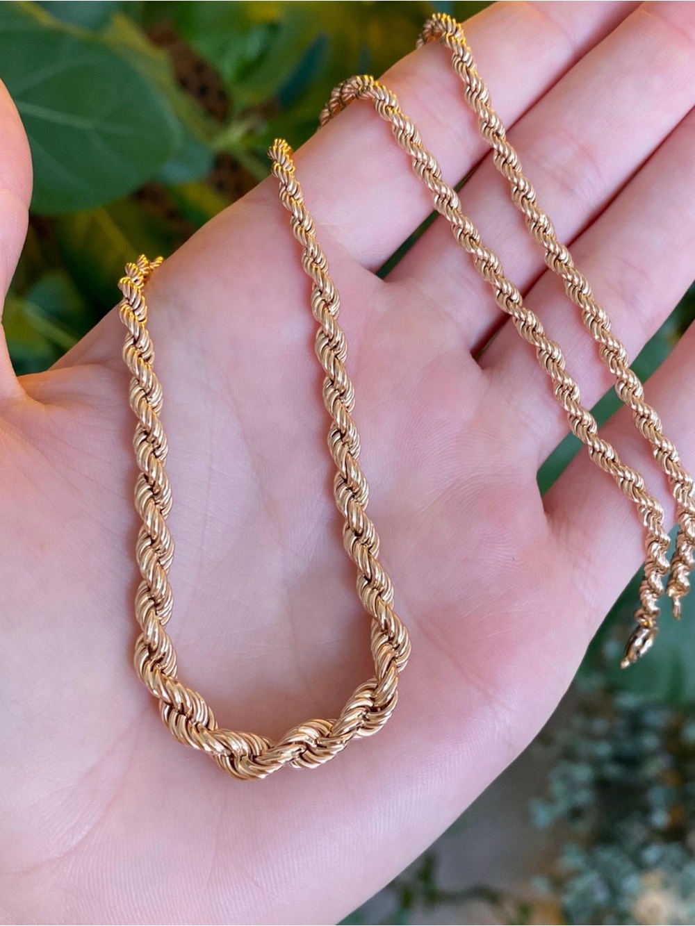 Stainless Steel Gold Rope Chain Necklace and Bracelet

Set